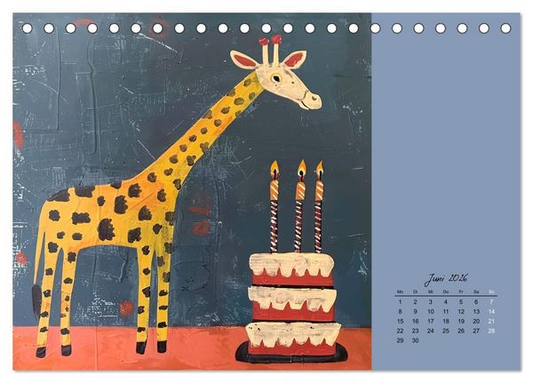 Produktbild: Wenn Tiere feiern (Tischkalender 2026 DIN A5 quer), CALVENDO Monatskalender