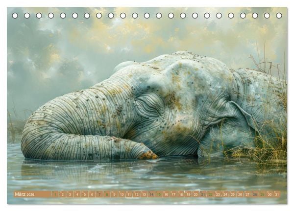 Produktbild: Tierische Tr&auml;umer - Sanft ruhend (Tischkalender 2026 DIN A5 quer), CALVENDO Monatskalender
