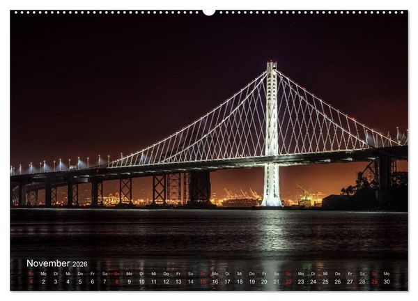 Produktbild: San Francisco Impressionen Tag und Nacht (hochwertiger Premium Wandkalender 2026 DIN A2 quer), Kunstdruck in Hochglanz