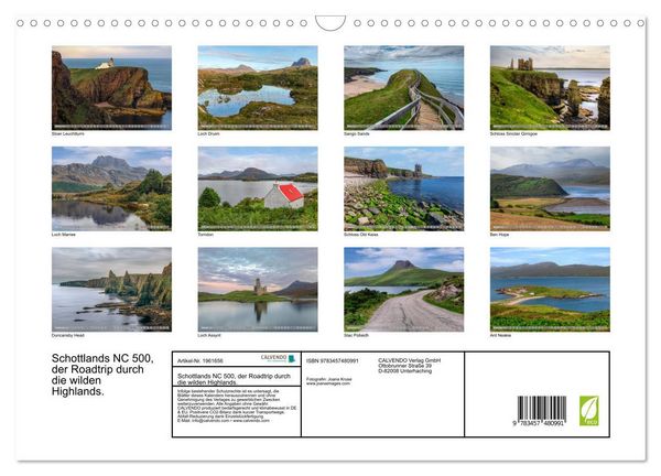 Produktbild: Schottlands NC 500, der Roadtrip durch die wilden Highlands. (Wandkalender 2026 DIN A3 quer), CALVENDO Monatskalender