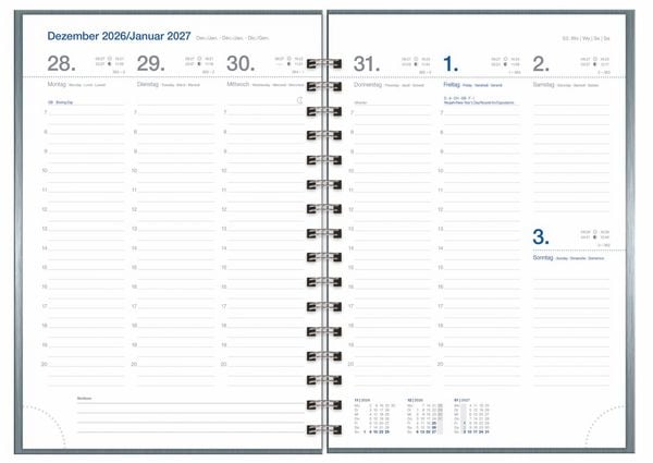 Produktbild: Wochen-Cheftimer A5, Alu silber 2027