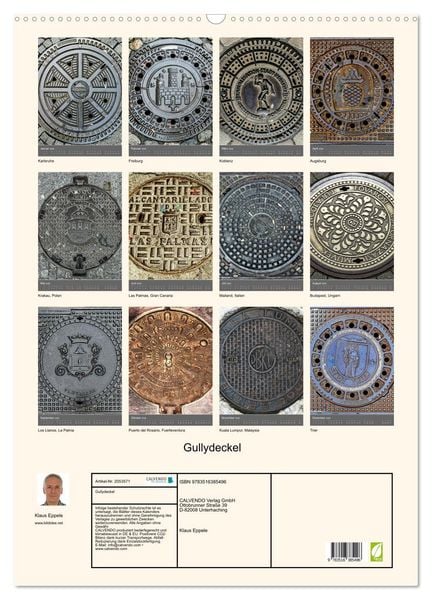 Produktbild: Gullydeckel (Wandkalender 2026 DIN A2 hoch), CALVENDO Monatskalender