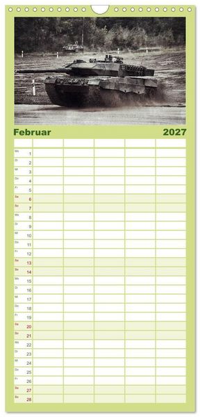 Produktbild: Familienplaner 2027 - Panzerstahl auf der Heide &ndash; Das Heer legt wieder los mit 5 Spalten (Wandkalender, 21 x 45 cm) CALVENDO
