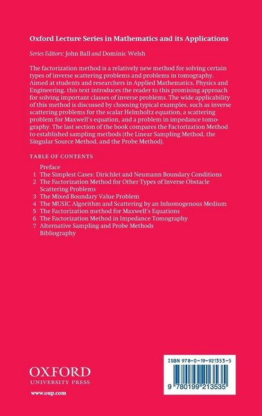 Produktbild: The Factorization Method for Inverse Problems