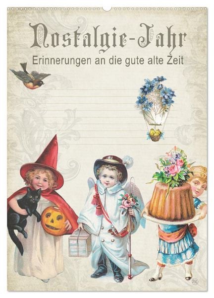 Produktbild: Nostalgie-Jahr, Motive aus alten Poesiealben (Wandkalender 2026 DIN A2 hoch), CALVENDO Monatskalender