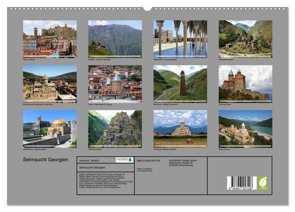 Produktbild: Sehnsucht Georgien (hochwertiger Premium Wandkalender 2026 DIN A2 quer), Kunstdruck in Hochglanz