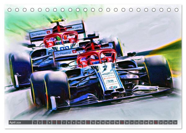 Produktbild: Faszinierende Formel 1 (Tischkalender 2026 DIN A5 quer), CALVENDO Monatskalender