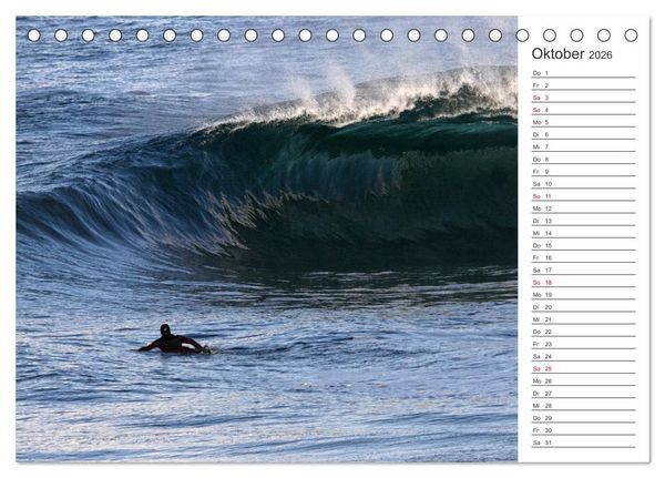 Produktbild: Surfen - Spa&szlig; auf den Wellen (Tischkalender 2026 DIN A5 quer), CALVENDO Monatskalender