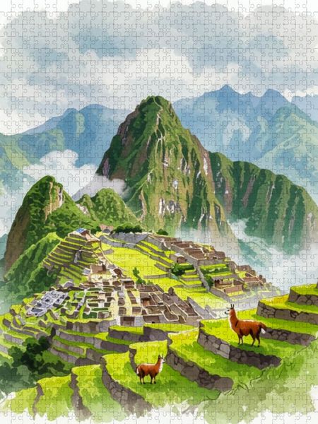Produktbild: CALVENDO Puzzle Machu Picchu - Geheimnisvolle Inka-Stadt | 1000 Teile Lege-Gr&ouml;&szlig;e 64x48cm Foto-Puzzle f&uuml;r gl&uuml;ckliche Stunden