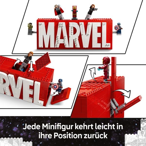 Produktbild: LEGO Marvel: MARVEL Logo & Minifiguren - Set mit Avengers Figuren 76313