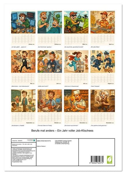 Produktbild: Berufe mal anders &ndash; Ein Jahr voller Job-Klischees (hochwertiger Premium Wandkalender 2026 DIN A2 hoch), Kunstdruck in Hochglanz