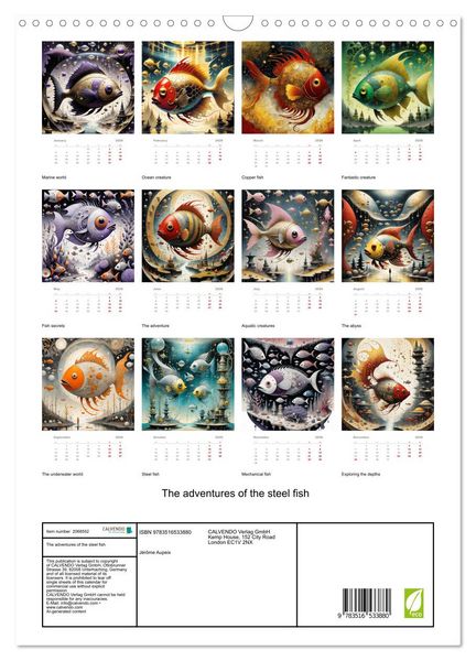 Produktbild: The adventures of the steel fish (Wall Calendar 2026 DIN A3 portrait), CALVENDO 12 Month Wall Calendar