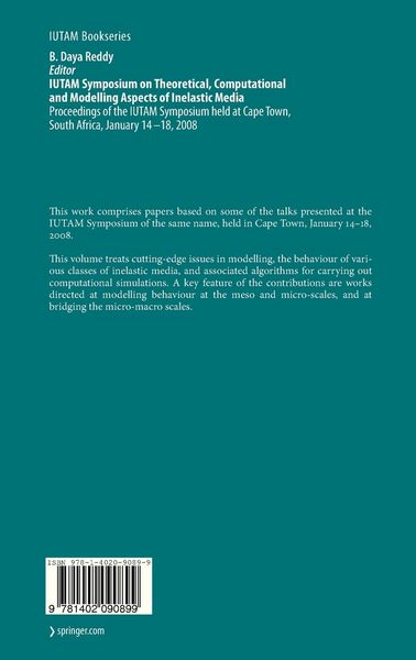 Produktbild: IUTAM Symposium on Theoretical, Computational and Modelling Aspects of Inelastic Media