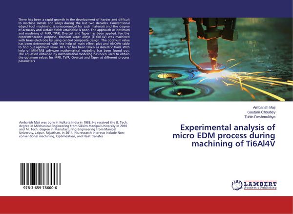 Produktbild: Experimental analysis of micro EDM process during machining of Ti6Al4V
