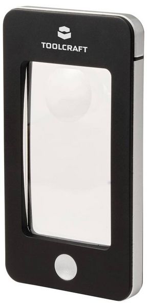 Produktbild: TOOLCRAFT TO-10283184 Handlupe mit LED-Beleuchtung Vergr&ouml;&szlig;erungsfaktor: 2 x, 4 x Linsengr&ouml;&szlig;e: (&Oslash;) 23 mm Schwarz
