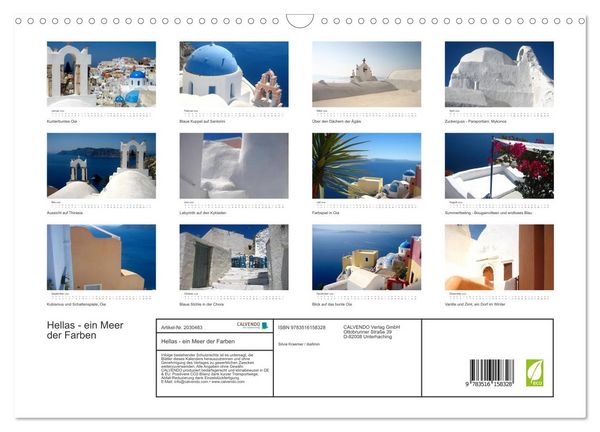 Produktbild: Hellas - ein Meer der Farben (Wandkalender 2026 DIN A3 quer), CALVENDO Monatskalender