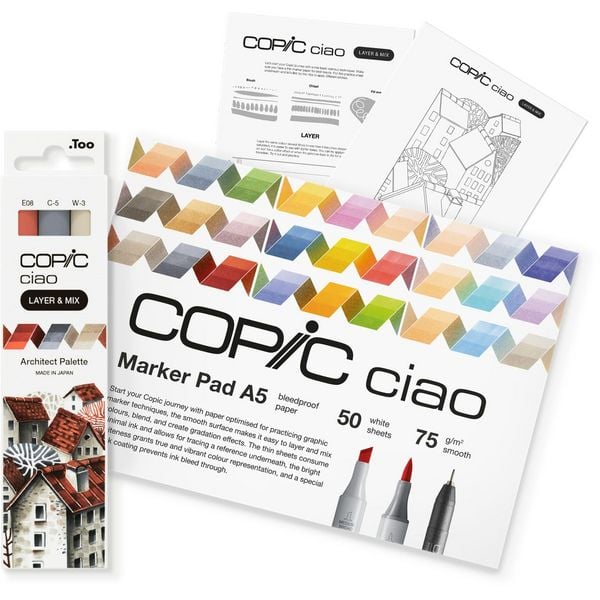 Copic Marker Ciao LAYER & Mix 3D Starter Set Architect