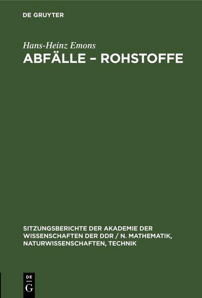 Produktbild: Abf&auml;lle - Rohstoffe