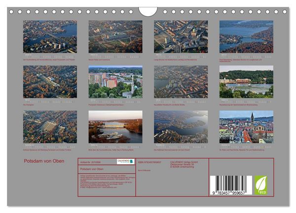 Produktbild: Potsdam von Oben (Wandkalender 2026 DIN A4 quer), CALVENDO Monatskalender