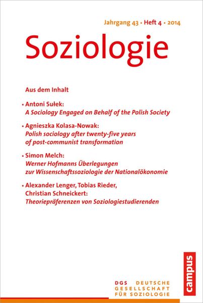Produktbild: Soziologie 4.2014