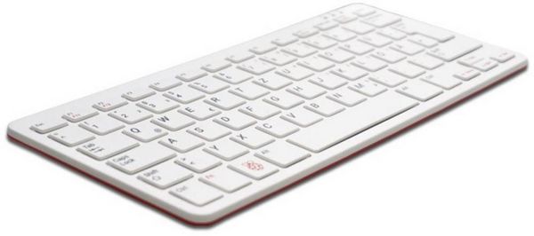 Produktbild: Raspberry Pi&reg; RPI-KEYB (US)-RED/WHITE USB Tastatur US-Englisch, QWERTY Wei&szlig;, Rot USB-Hub