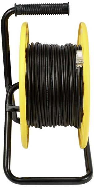 Produktbild: Renkforce RJ45 Netzwerk Kabeltrommel CAT 6a S/FTP 60m Schwarz PUR-Mantel