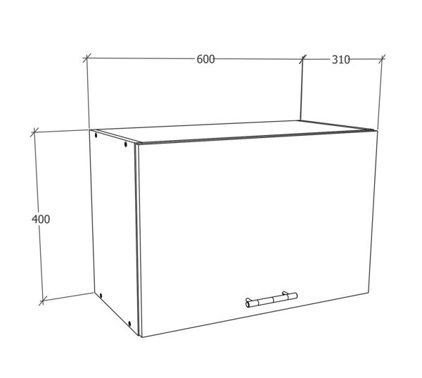 Produktbild: K&uuml;chenschrank B. 60 cm H&auml;ngeschrank Klappe Esilo