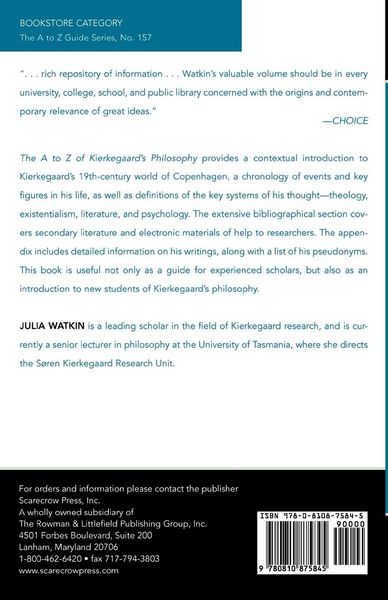 Produktbild: A to Z of Kierkegaard's Philosophy