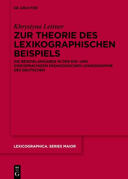 Produktbild: Zur Theorie des lexikographischen Beispiels