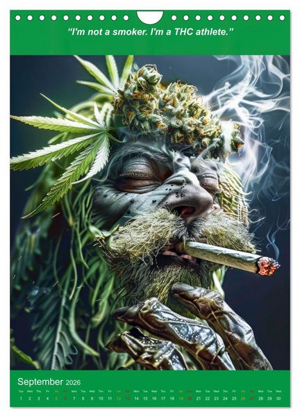 Produktbild: The funniest cannabis pictures and slogans (Wall Calendar 2026 DIN A4 portrait), CALVENDO 12 Month Wall Calendar