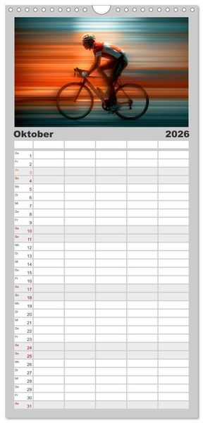 Produktbild: Familienplaner 2026 - Radsport &ndash; Vom Training zum Triumph mit 5 Spalten (Wandkalender, 21 x 45 cm) CALVENDO