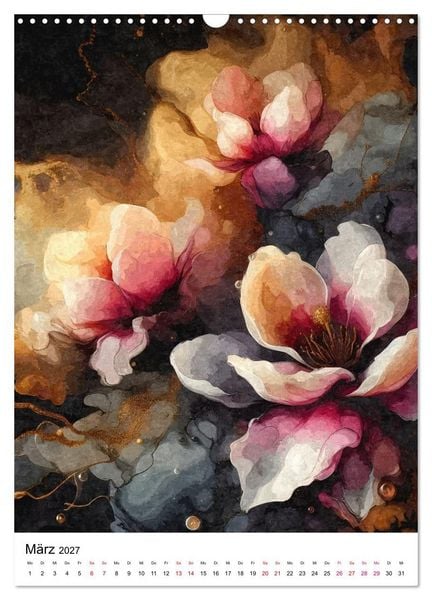 Produktbild: Bl&uuml;ten-&Auml;sthetik Tintenart (Wandkalender 2027 DIN A3 hoch), CALVENDO Monatskalender
