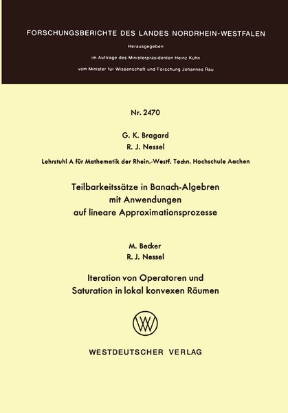 Produktbild: Teilbarkeitss&auml;tze in Banach-Algebren mit Anwendungen auf lineare Approximationsprozesse