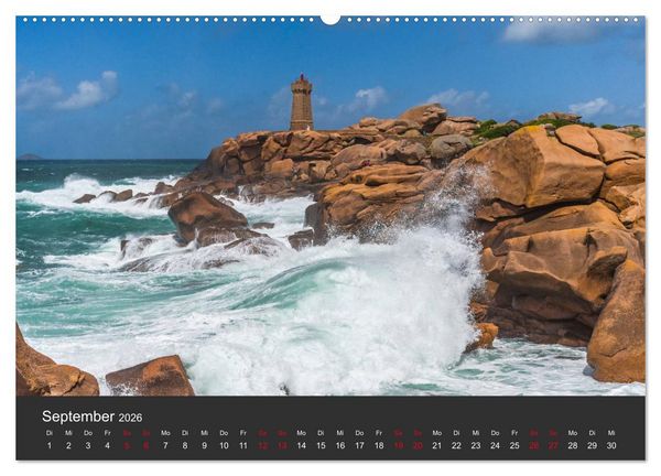 Produktbild: C&ocirc;te de Granit Rose - Ein K&uuml;stenbereich in der Bretagne (hochwertiger Premium Wandkalender 2026 DIN A2 quer), Kunstdruck in Hochglanz