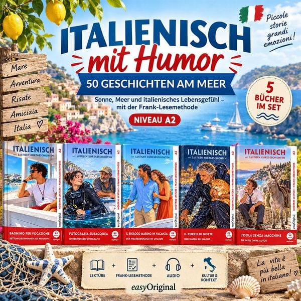 Produktbild: Italienisch mit Humor: 50 Geschichten am Meer A2 (+ Audio-Online)