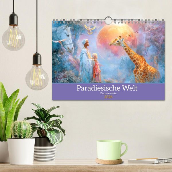 Produktbild: Paradiesische Welt - Fantasiewerke (Wandkalender 2026 DIN A4 quer), CALVENDO Monatskalender