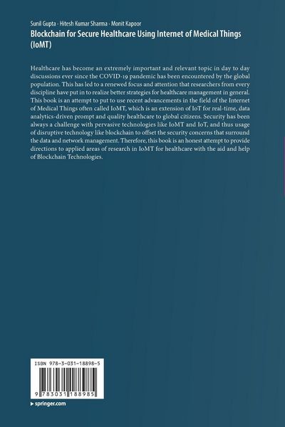 Produktbild: Blockchain for Secure Healthcare Using Internet of Medical Things (IoMT)