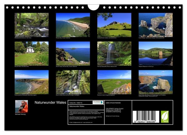 Produktbild: Naturwunder Wales (Wandkalender 2026 DIN A4 quer), CALVENDO Monatskalender