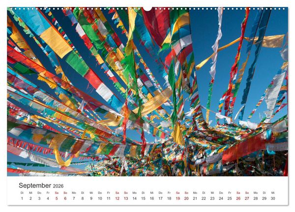 Produktbild: Tibet - Kloster und Landschaft (Wandkalender 2026 DIN A2 quer), CALVENDO Monatskalender