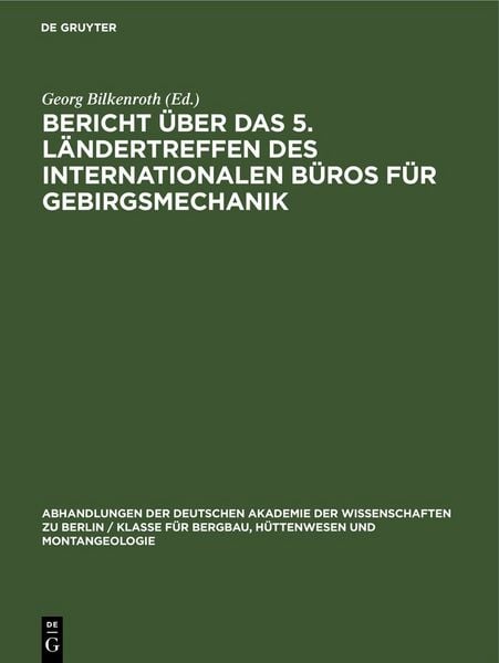 Produktbild: Bericht &uuml;ber das 5. L&auml;ndertreffen des Internationalen B&uuml;ros f&uuml;r Gebirgsmechanik