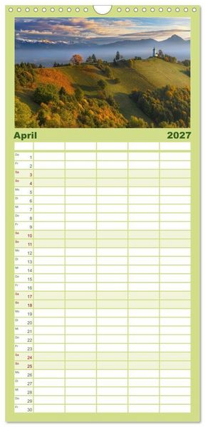 Produktbild: Familienplaner 2027 - Leidenschaft Landschaften mit 5 Spalten (Wandkalender, 21 x 45 cm) CALVENDO