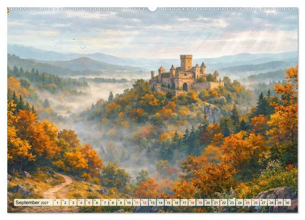Produktbild: Burgen im Mittelalter (hochwertiger Premium Wandkalender 2027 DIN A2 quer), Kunstdruck in Hochglanz
