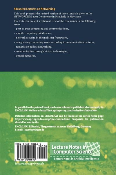 Produktbild: Advanced Lectures on Networking