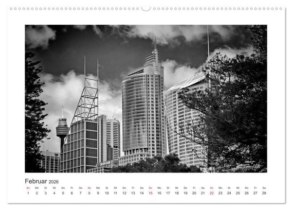 Produktbild: SYDNEY Monochrom (hochwertiger Premium Wandkalender 2026 DIN A2 quer), Kunstdruck in Hochglanz