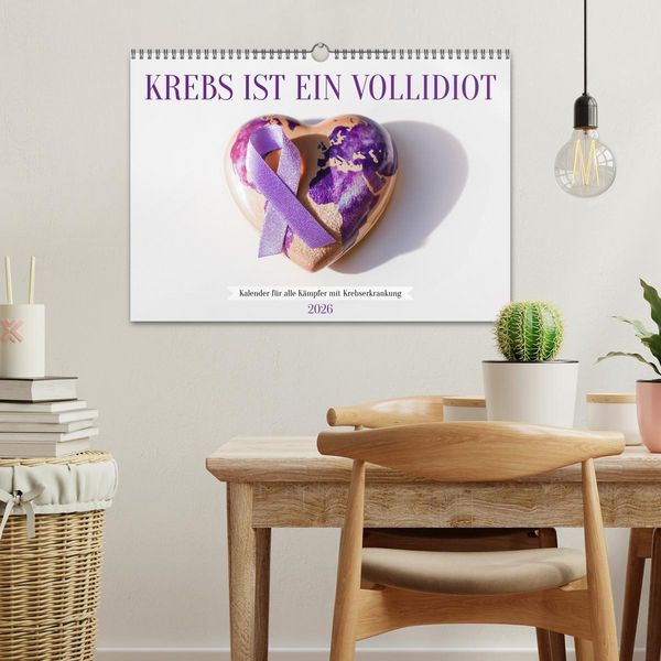 Produktbild: Krebs ist ein Vollidiot - Kalender f&uuml;r alle K&auml;mpfer mit Krebserkrankung (Wandkalender 2026 DIN A3 quer), CALVENDO Monatskalender