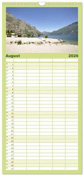 Produktbild: Familienplaner 2026 - Impressionen vom Gardasee mit 5 Spalten (Wandkalender, 21 x 45 cm) CALVENDO