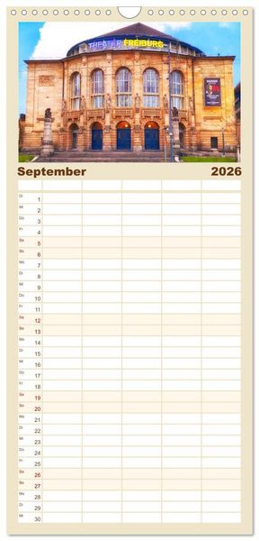 Produktbild: Familienplaner 2026 - Freiburg - Breisgau Metropole mit 5 Spalten (Wandkalender, 21 x 45 cm) CALVENDO