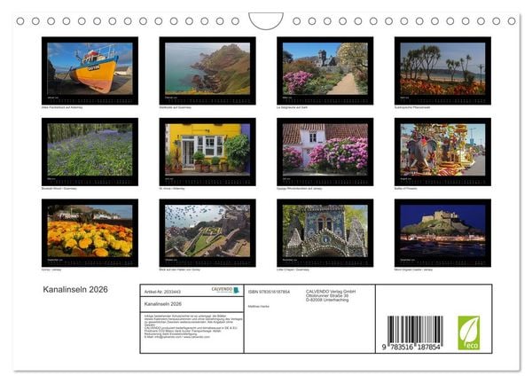 Produktbild: Kanalinseln 2026 (Wandkalender 2026 DIN A4 quer), CALVENDO Monatskalender