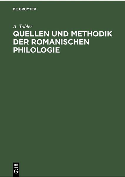 Produktbild: Quellen und Methodik der Romanischen Philologie