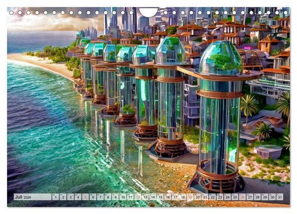 Produktbild: Stadtarchitektur, futuristisch-fantastisch (Wandkalender 2026 DIN A4 quer), CALVENDO Monatskalender